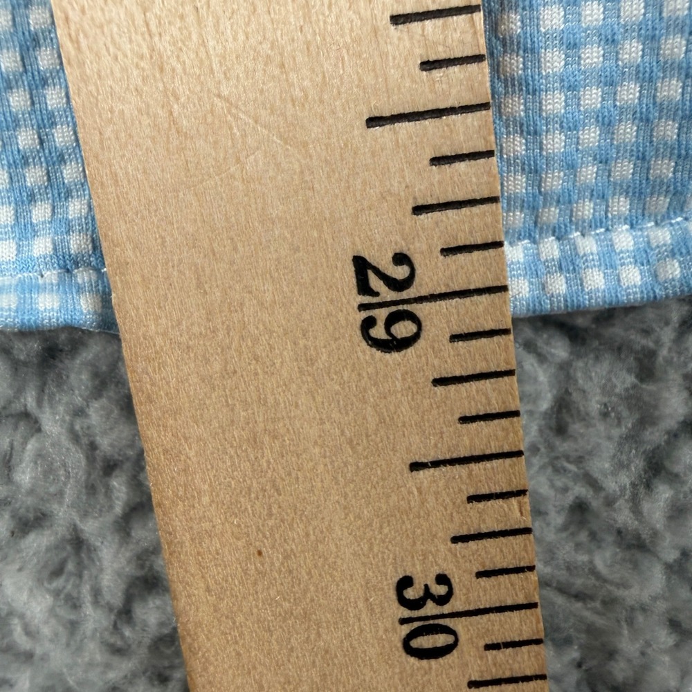 Mizzen+Main Spinnaker Shirt Mens M Blue Gingham Button Down Trim Fit Made in USA - Picture 7 of 10
